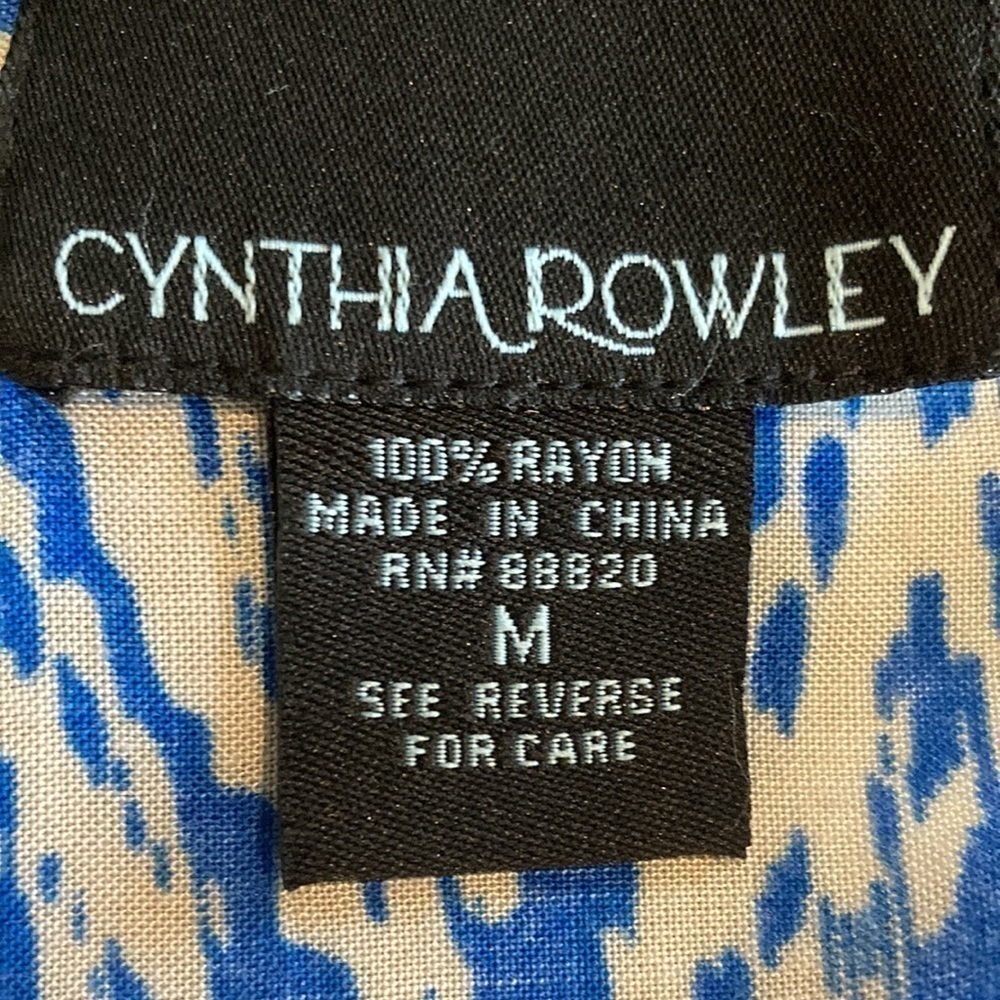 Cynthia Rowley medium blouse blue sleeveless - Picture 7 of 7